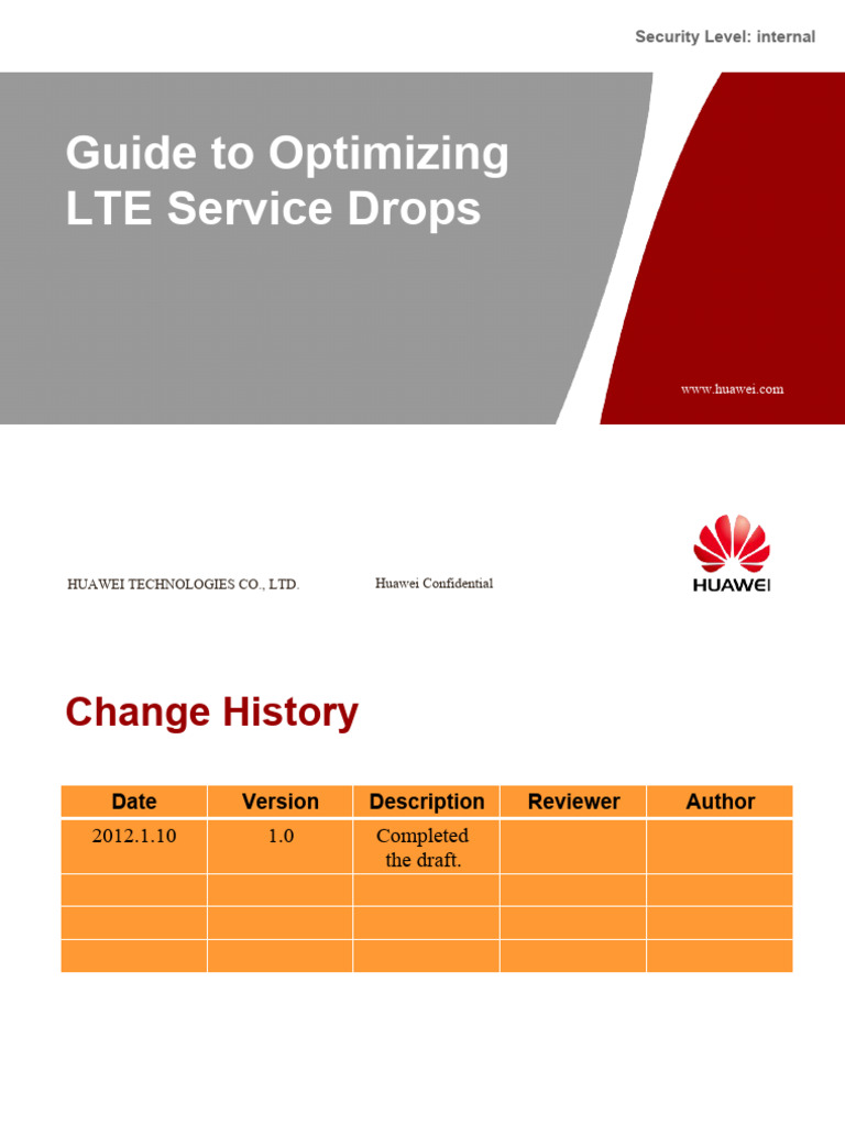 Huawei Optimizing Service Drop Rate | PDF | Information And ...