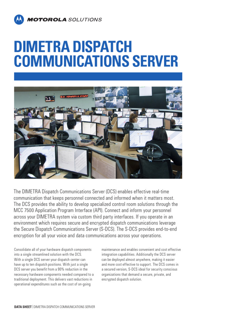 DIMETRA Dispatch Communications Server Overview | PDF | Computer ...