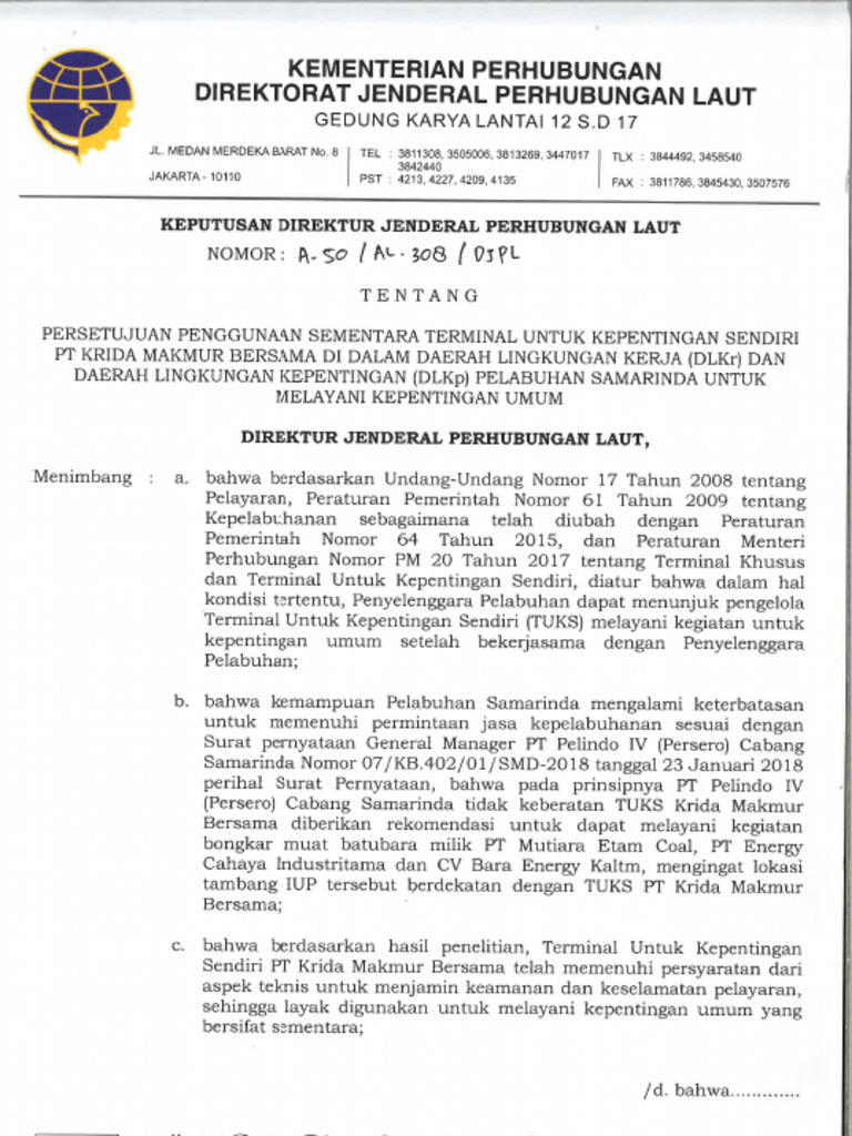 PT. KMB - Tuks-Jetty Service | PDF