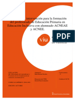 Propuesta de Intervención para La Formación Del Profesorado de Educación Primaria en Educación Inclusiva Con Alumnado ACNEAE y ACNEE.