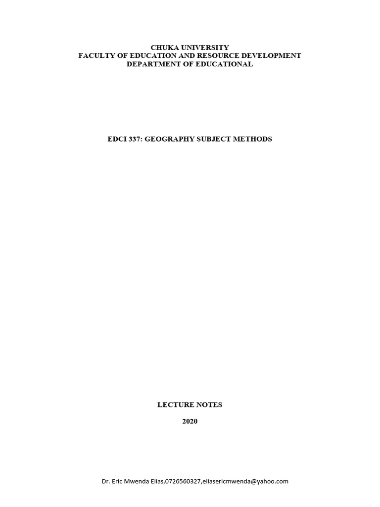 GEOGRAPHY NOTES (1) e Learning | PDF | Geography | Lesson Plan