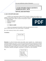 Support de Cours Informatique Gestion I Modelisation: MCD