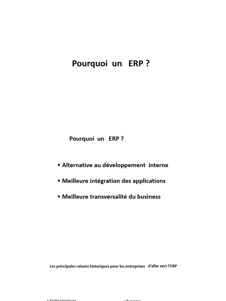 Avantages d'un ERP pour l'entreprise | PDF | Progiciel de gestion ...
