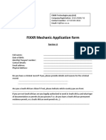 FIXXR Mechanic Application form