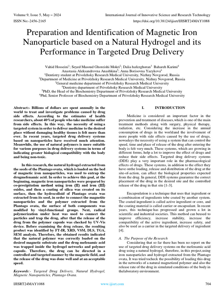 Preparation and Identification of Magnetic Iron Nanoparticle Based On A ...
