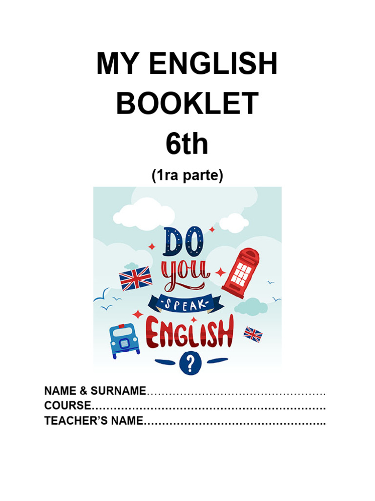 My English Booklet 6th Grade | PDF