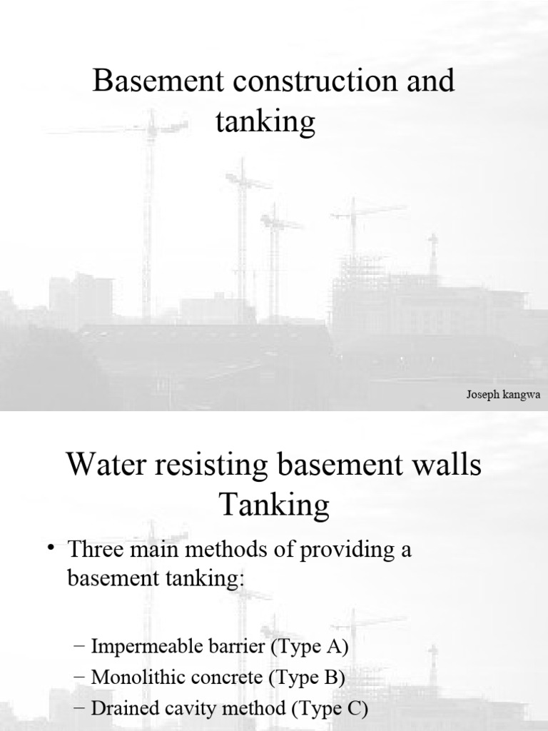 Basement Tanking Methods Explained | PDF | Basement | Concrete
