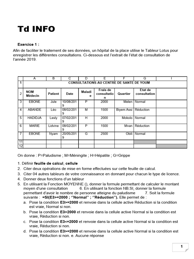 TD Info: Exercice 1 | PDF | Structure de contrôle | Programme informatique