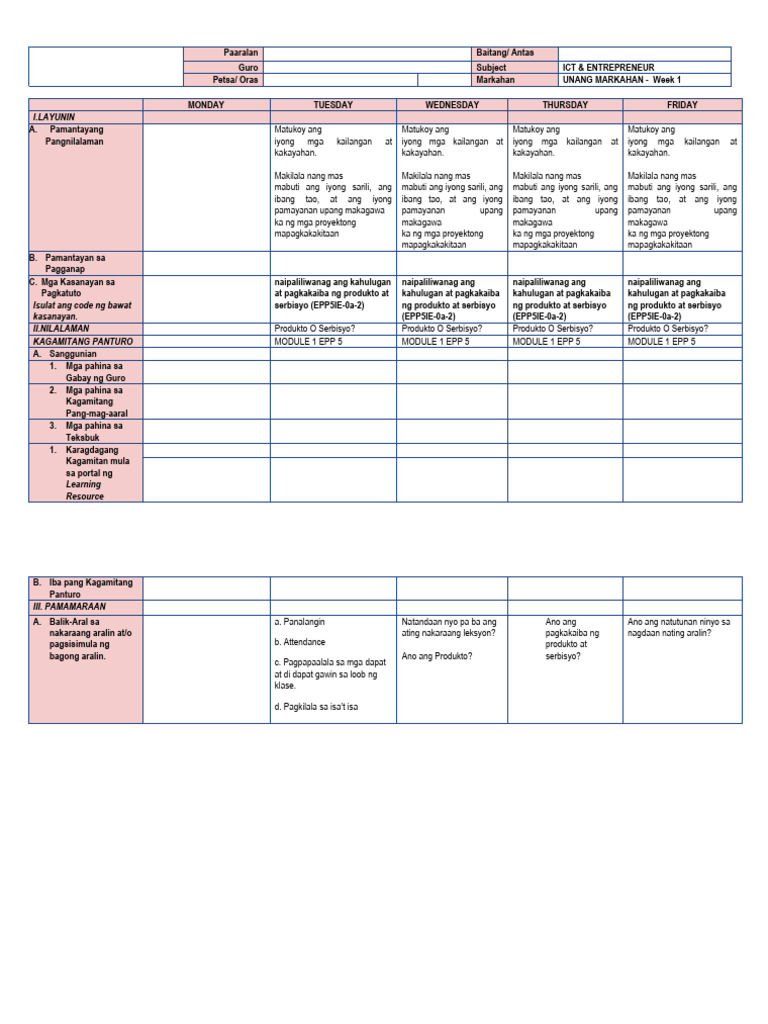 DLL Week 1 Epp 5 | PDF