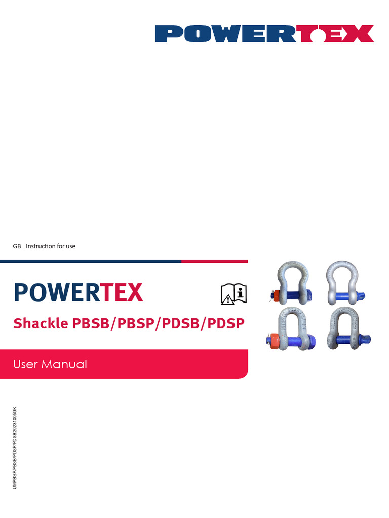 User Manual Powertex Shackle GB PDF Corrosion Screw