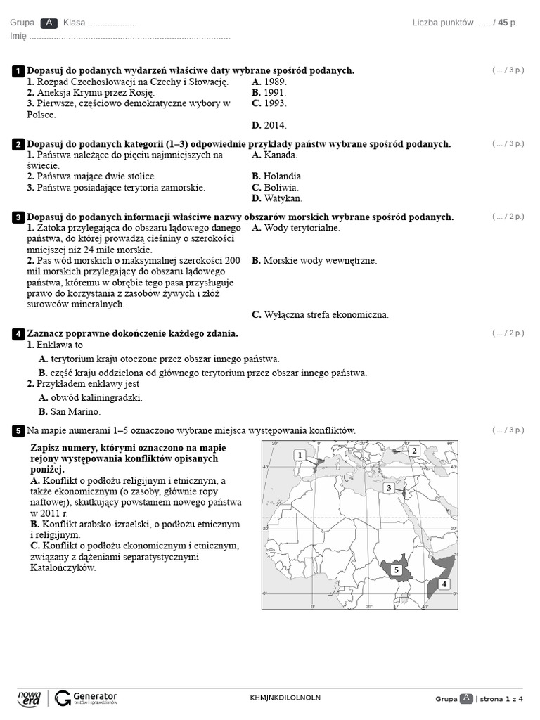 Mapa-Polityczna Europy - Test-Z-Widoczną-Punktacją | PDF