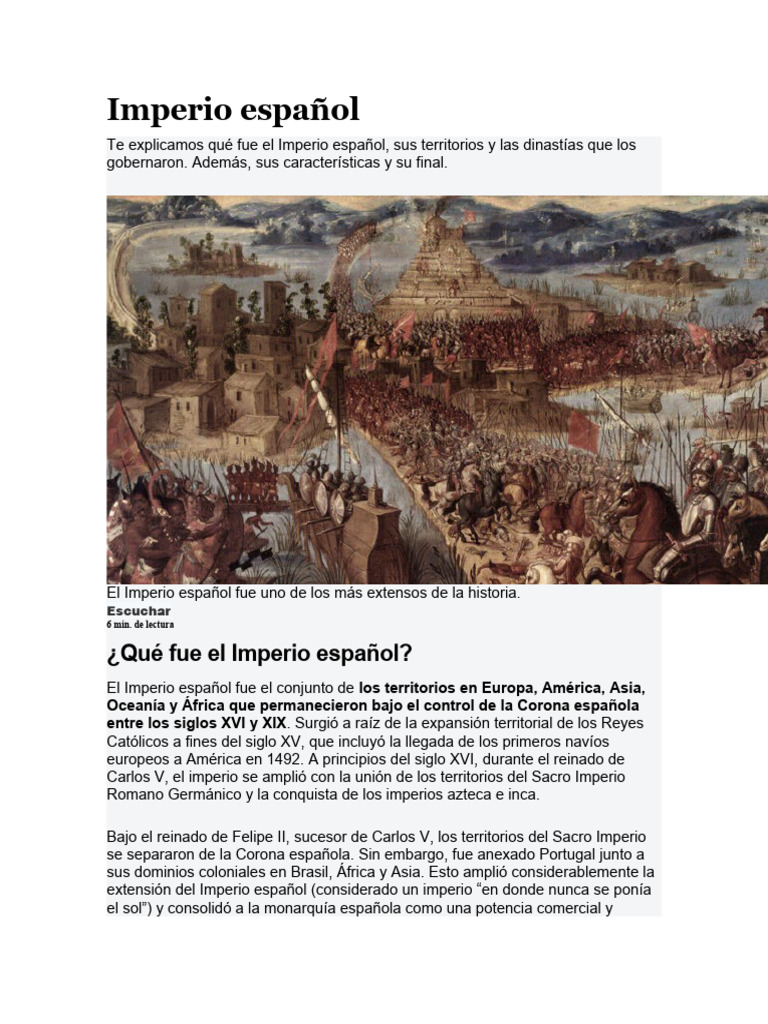 El Imperio Es Pañolmicrosoft Word | PDF | Imperio español | Nueva españa