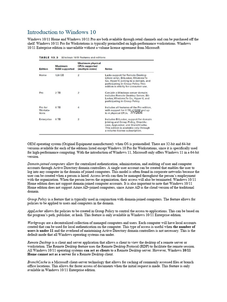 Windows 10/11 Overview and Features | PDF | Remote Desktop Services ...