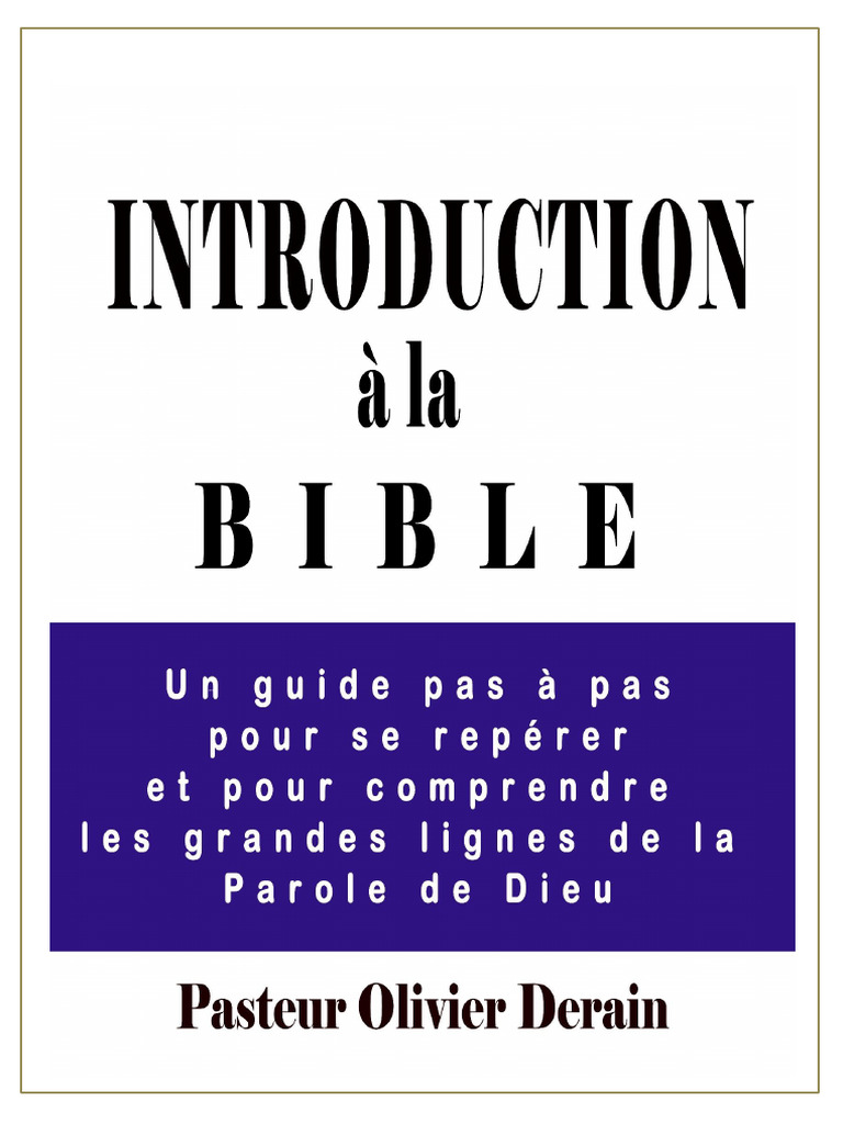 Introduction à la lecture de la Bible | PDF | Jésus | Bible