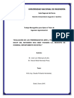 "Evaluación de Los Prerrequisitos Del Sistema HACCP Del Matadero