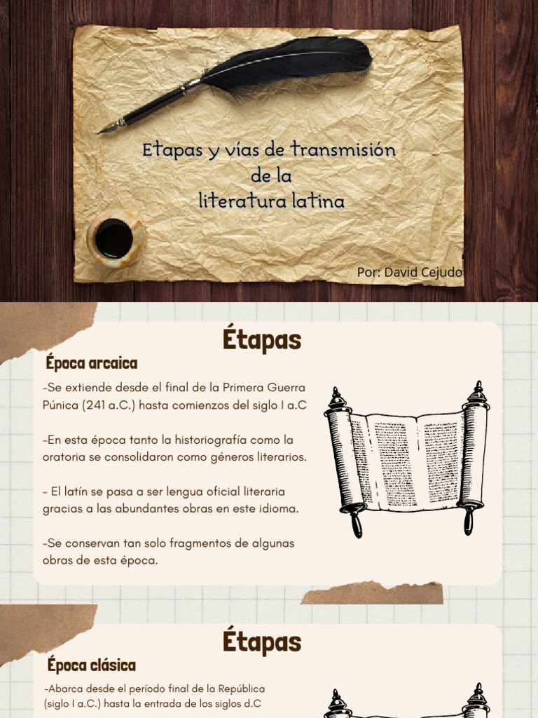 Etapas y transmisión de la literatura latina | PDF | Ciencias sociales ...