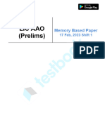 LIC AAO Prelims Memory Based Paper Shift 1 (Held On - 17 Feb 2023)