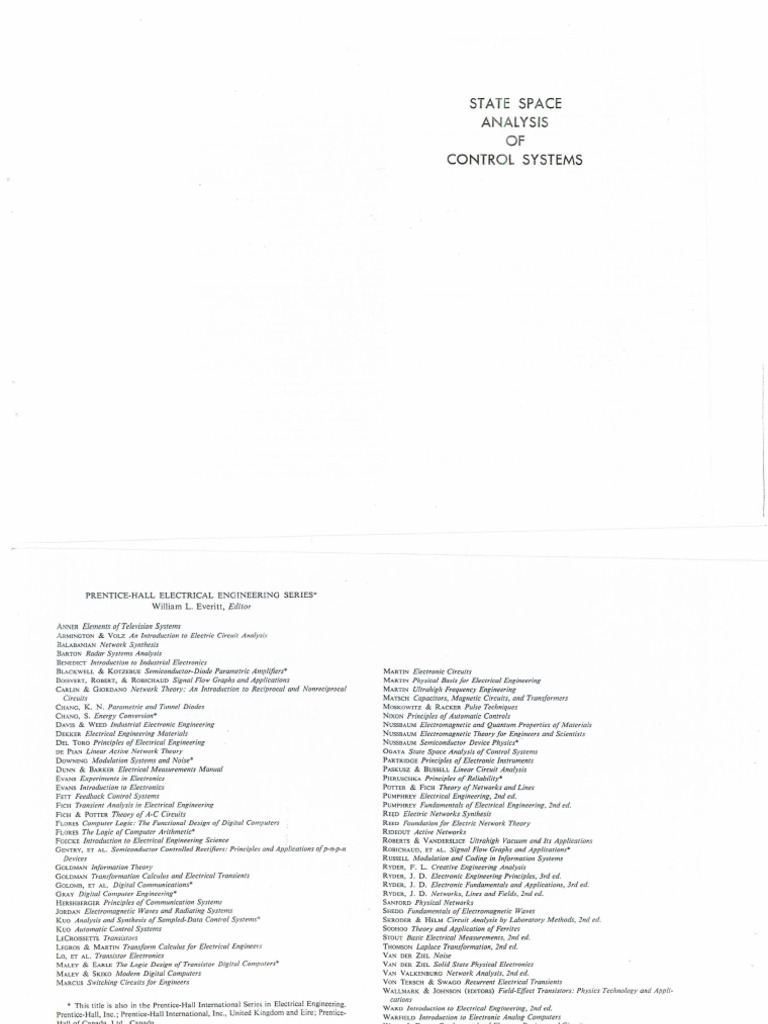 State Space Analysis of Control Systems | PDF | Control Theory | Matrix ...