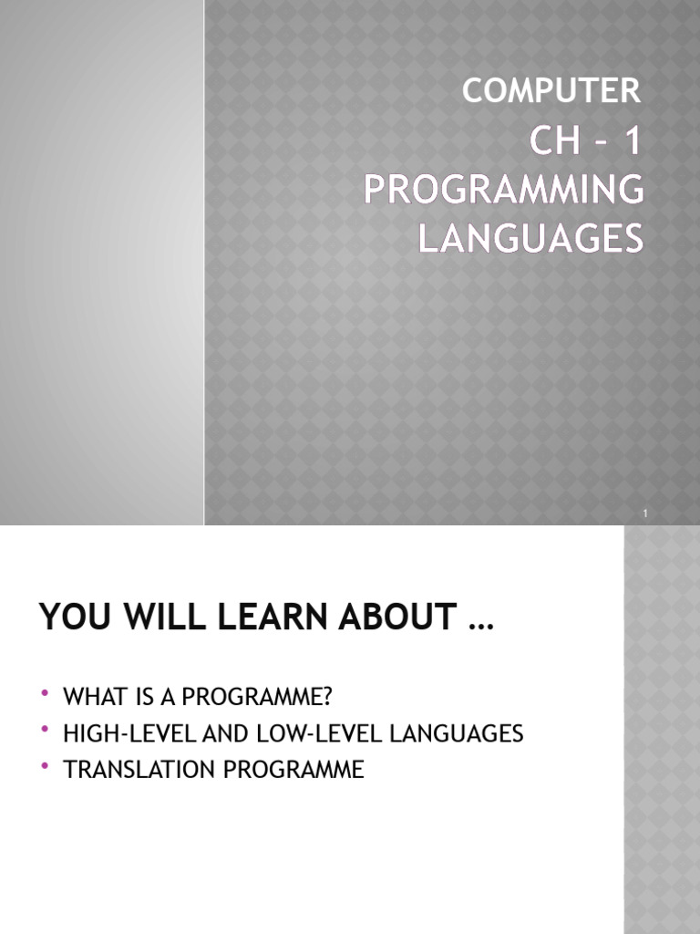 CH – 1 PROGRAMMING LANGUAGES | PDF | Source Code | Assembly Language