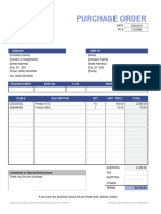 PDF Template Purchase Order Template