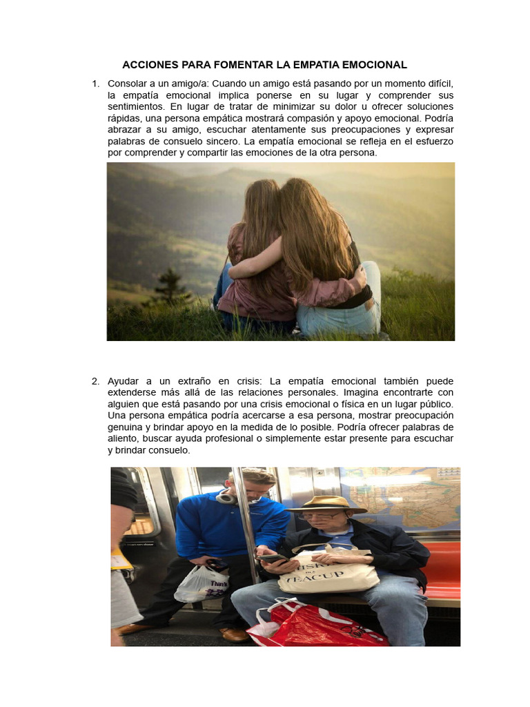 Fomentar Empatía: Guía Práctica | PDF | Empatía | Las emociones
