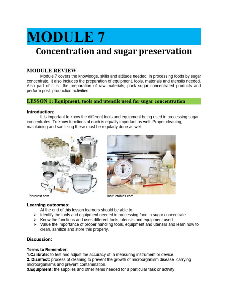 Module 6 Concetration And Sugar Preservation Pdf Fruit Preserves