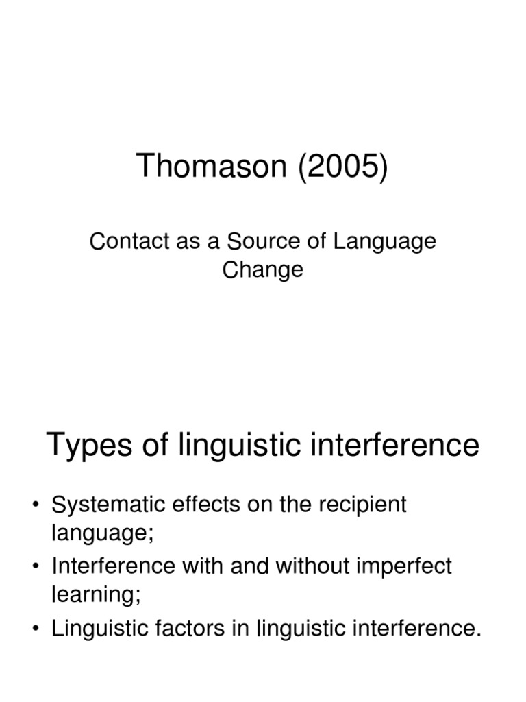 Language Change Through Contact Effects | PDF