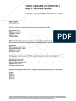9708 - Sporda Öğrenme Ve Öğretme Ii Ünite 5 - Alıştırma Soruları