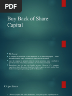 Buy Back of Share Capital