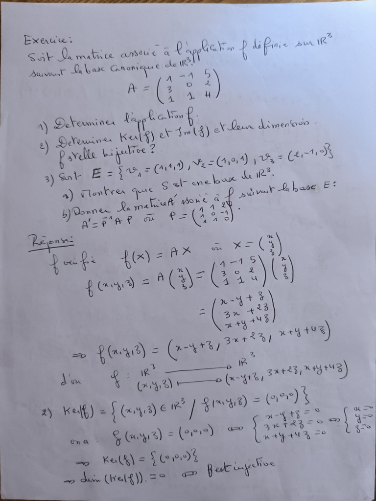 Exercice 1 Algèbre 2 | PDF