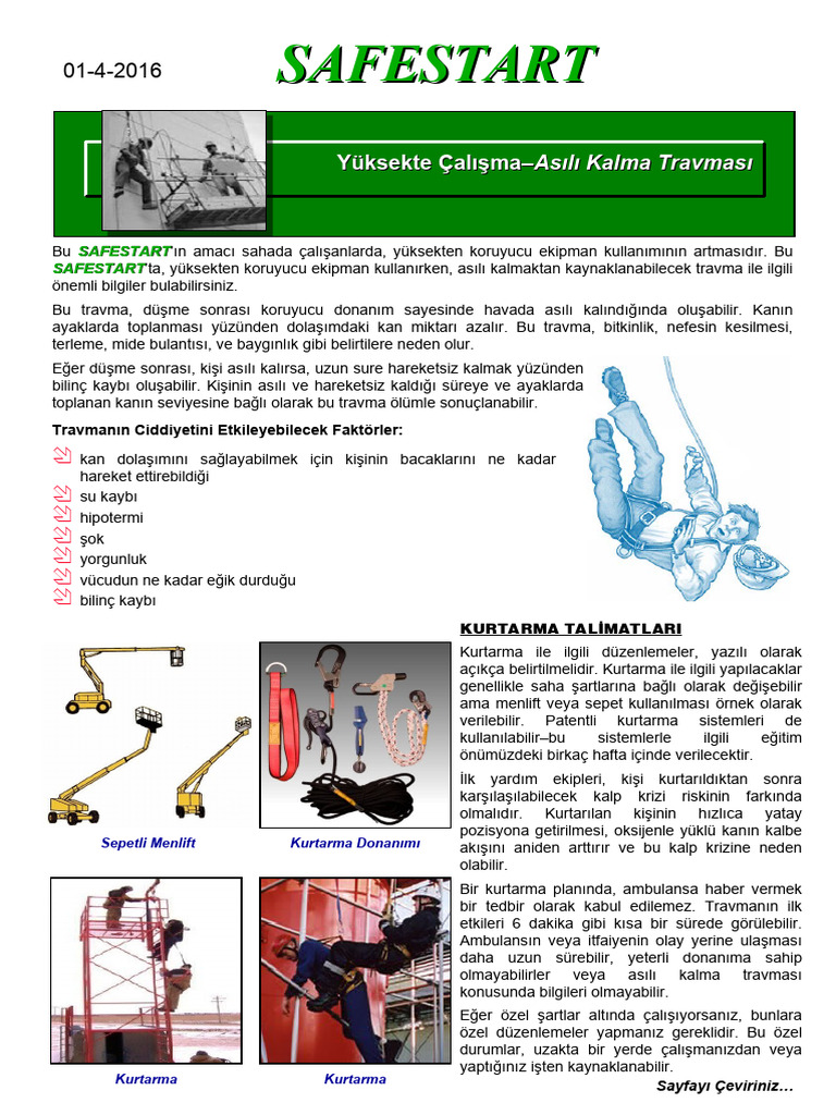 1 SAFESTART Working at Height Suspension Trauma 2SL TUR | PDF