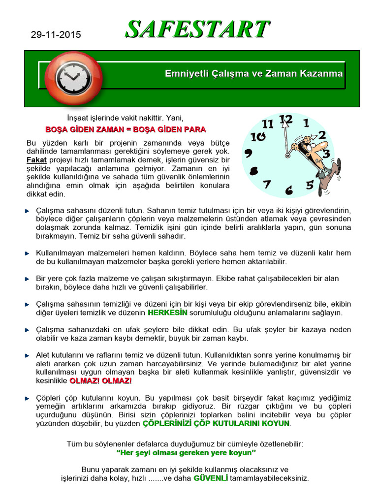 29-Safestart - Safety and Saving Time-Tur | PDF