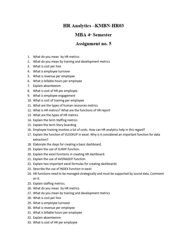 Comprehensive Guide to HR Metrics and Analytics | PDF | Human Resource ...