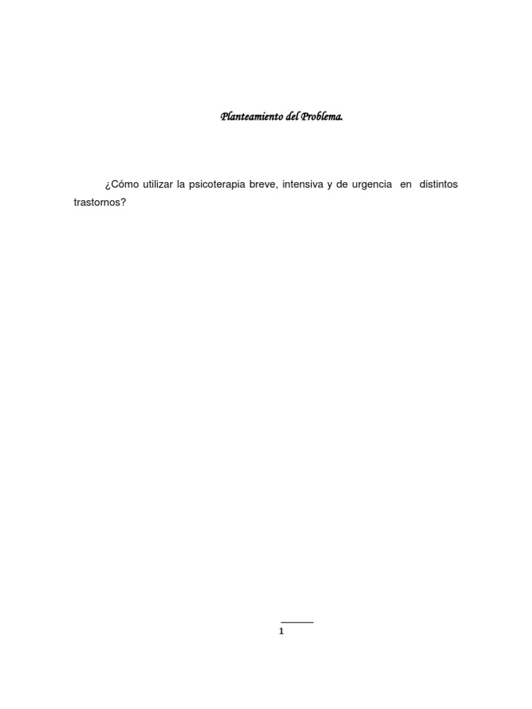 Psicoterapia Breve: PBIU en Trastornos | PDF | Psicoterapia | Suicidio
