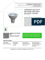 LAMPARA LED GU10 6W 4000K DIM 450lm 220-240V LC223DL