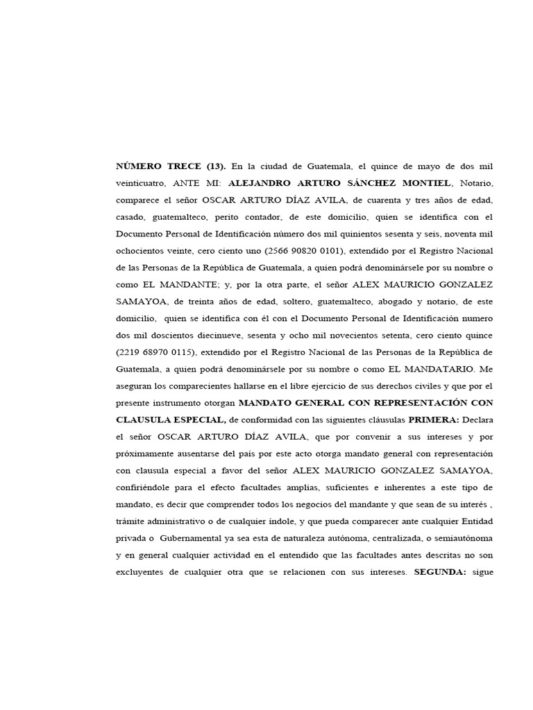 Mandato Oscar Diaz | PDF | Guatemala
