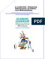 Full Ebook of Academic Leadership Enhancing School Effectiveness 1St Edition Marmar Mukhopadhyay Online PDF All Chapter