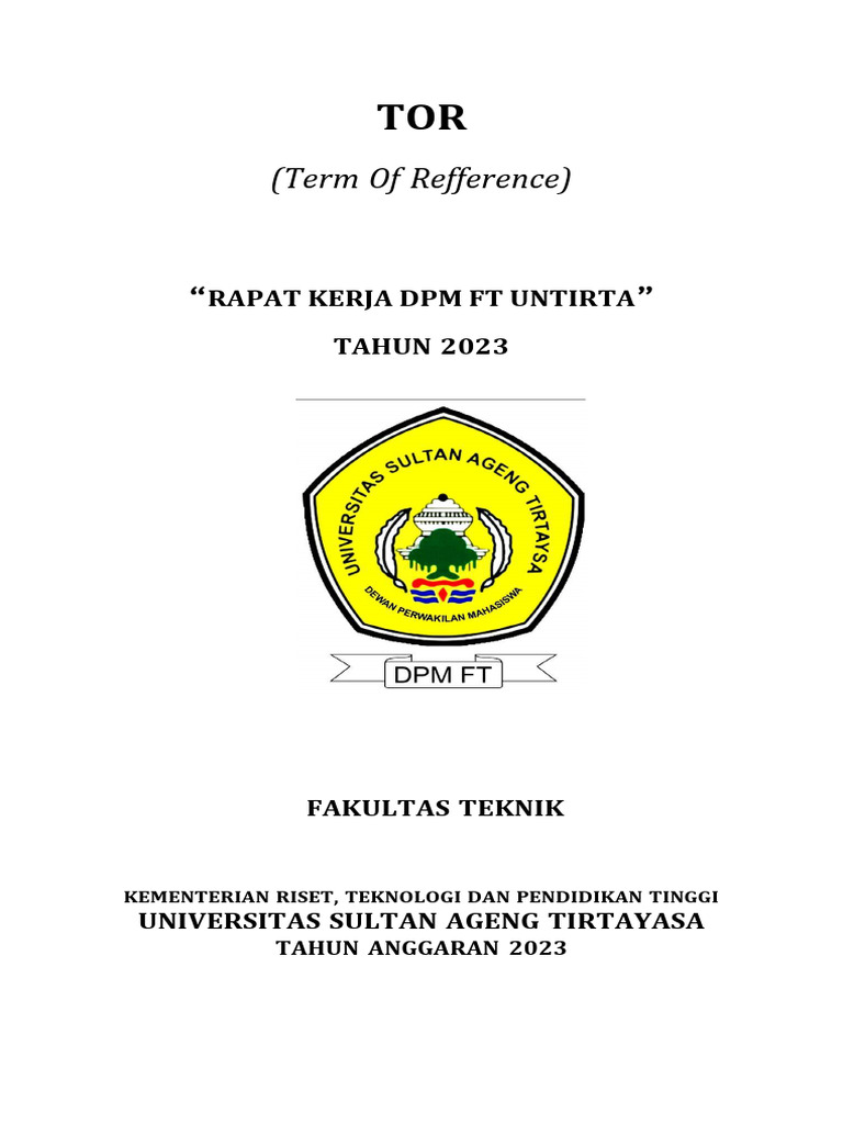Rev. Tor Rapat Kerja DPM 2023 | PDF