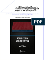 Full Ebook of Advances in 3D Bioprinting Series in Materials Science and Engineering 1St Edition Roger J Narayan Editor Online PDF All Chapter