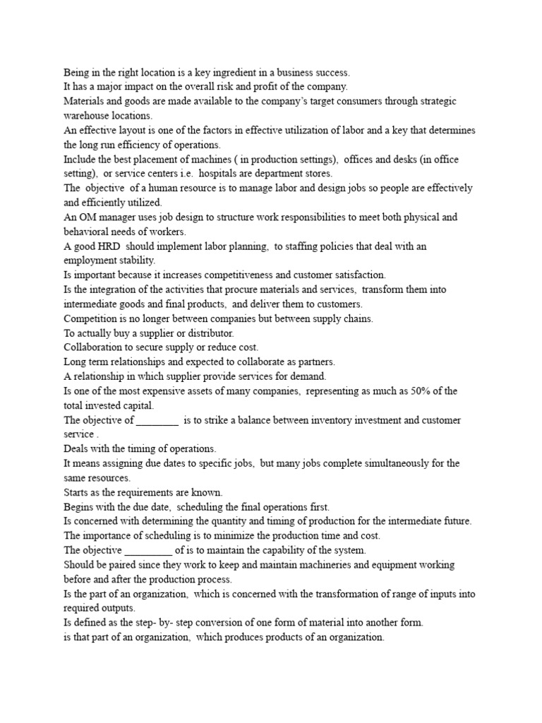 Om Sample Exam Pdf Labour Economics Inventory