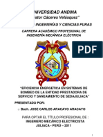 Perfil de Tesis Sobre Eficiencia de Sistema de Bombeo