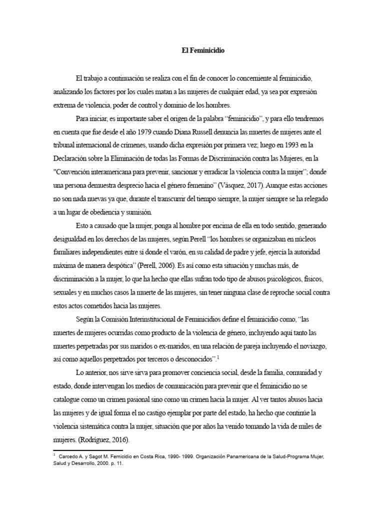 Análisis del Feminicidio y sus Causas | PDF | La violencia contra las ...