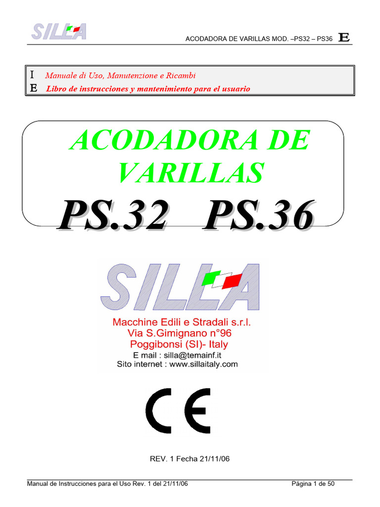 Manual de Uso Acodadora PS32/PS36 | PDF | ruido | Ingenieria Eléctrica