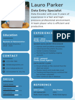 Blue Data Entry Specialist Resume