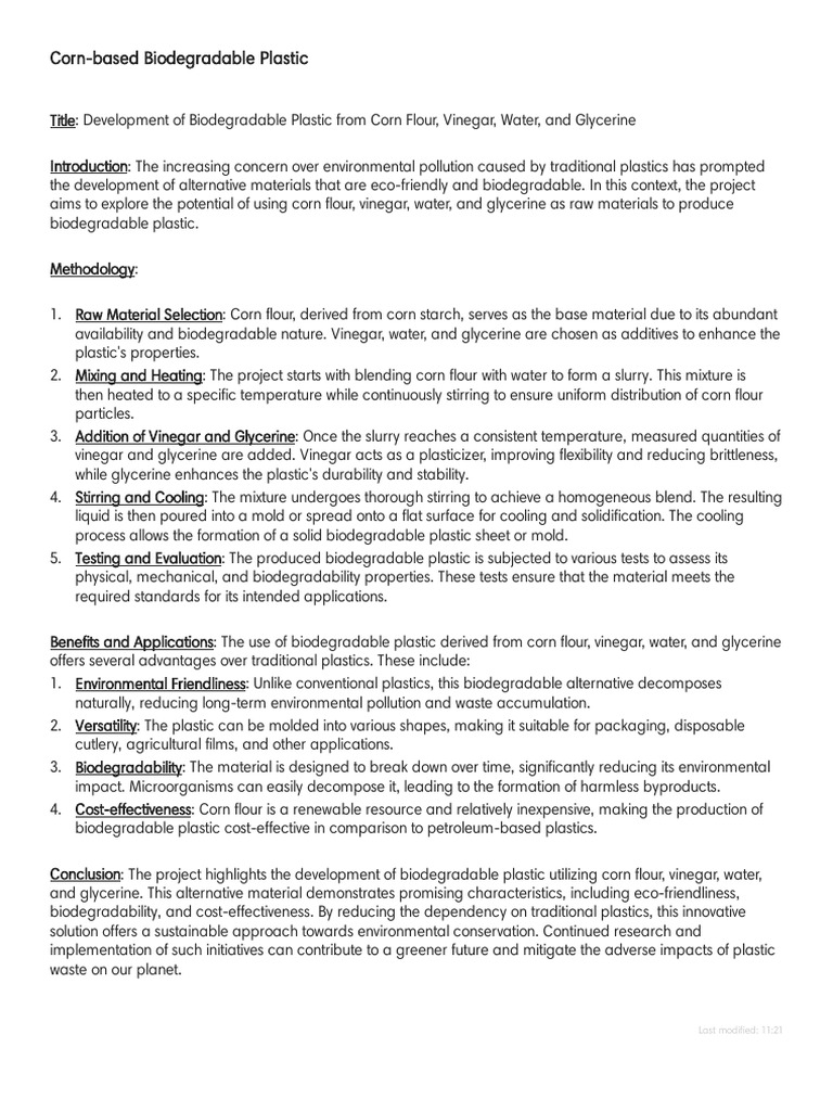 Biodegradable Plastic | PDF | Biodegradation | Plastic