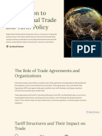 Introduction To International Trade and Tariff Policy