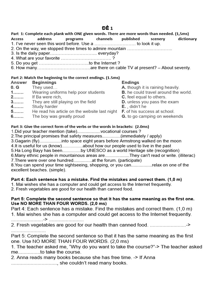 Answer beginnings endings 0 g 1 2 3 4 5 6 a b c d e