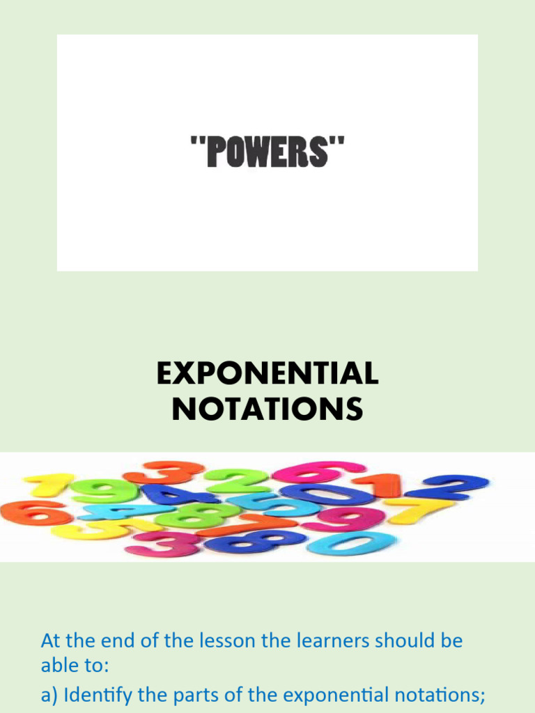 Understanding Exponential Notations | PDF | Language Arts & Discipline ...