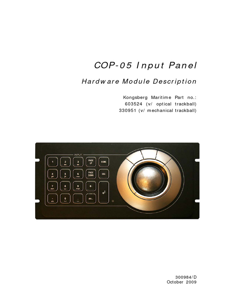 COP-05 Input Panel Hardware Guide | PDF | Electrical Connector ...