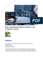 Roles and Relation Between Physics and Computer Science